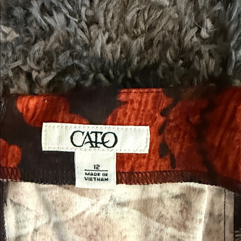 CAbi Red and Brown Floral A-Line Skirt - Picture 2 of 3